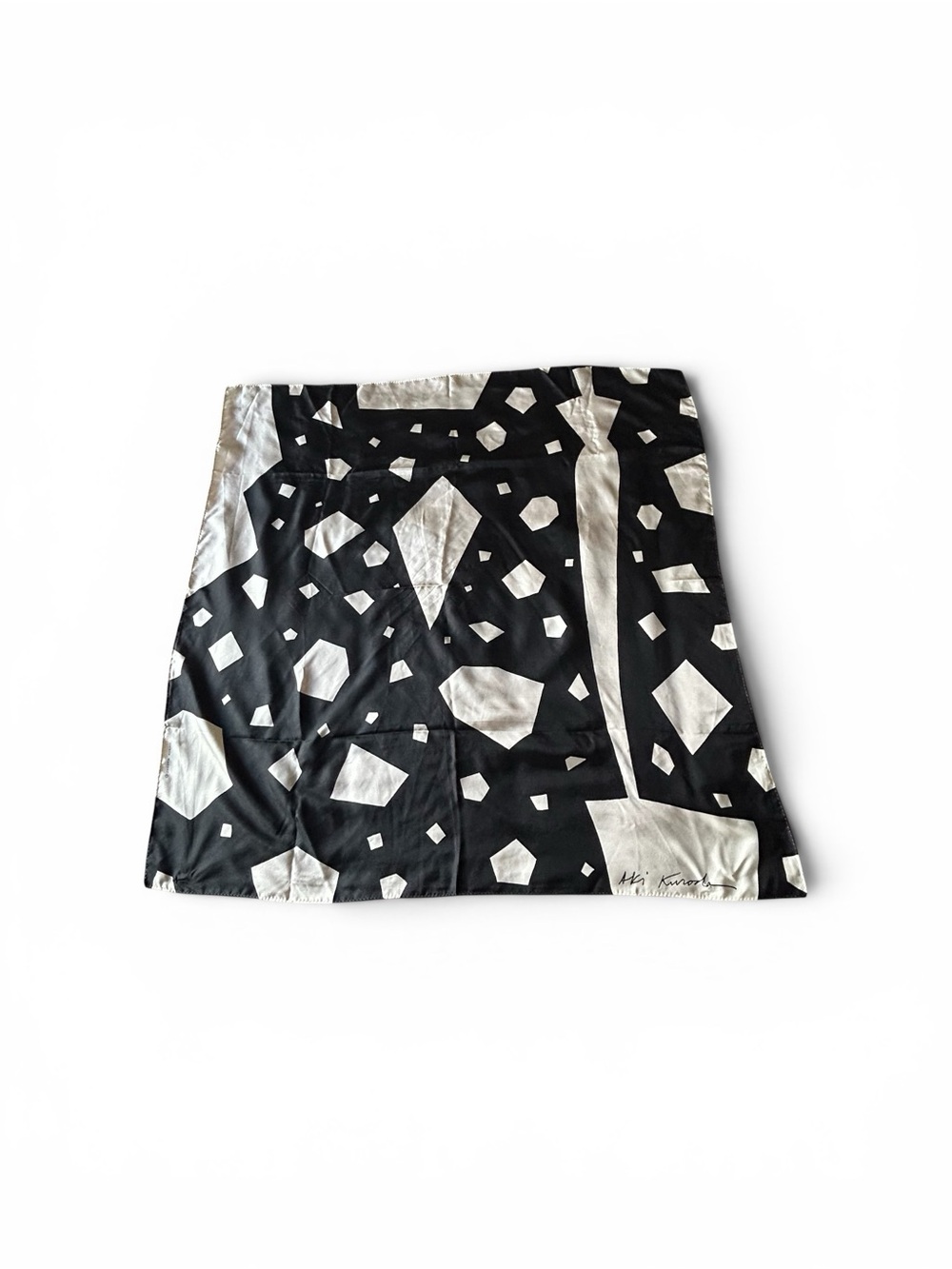 Aki Kuroda Silk Scarf Womens Square Geometric Galerie MAEGHT Paris Abstract